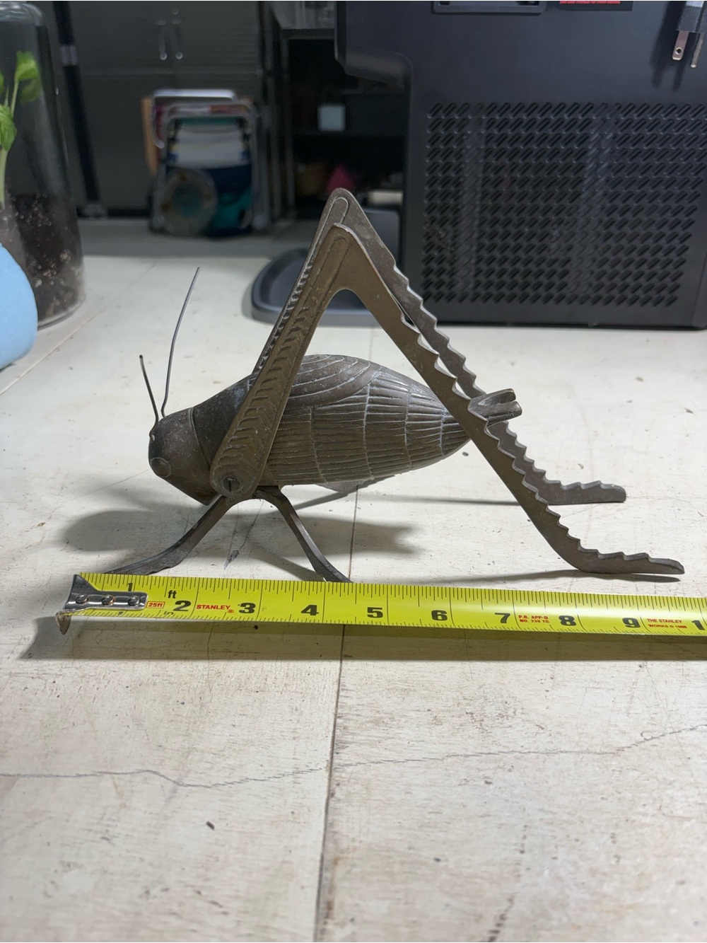 Brass Grasshopper garden decor- Vintage Insect